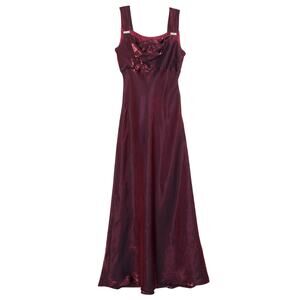 Vintage Cachet Dress Prom Hoco Gown 90s Formal Empire Dark Romance Burgundy Sz 4